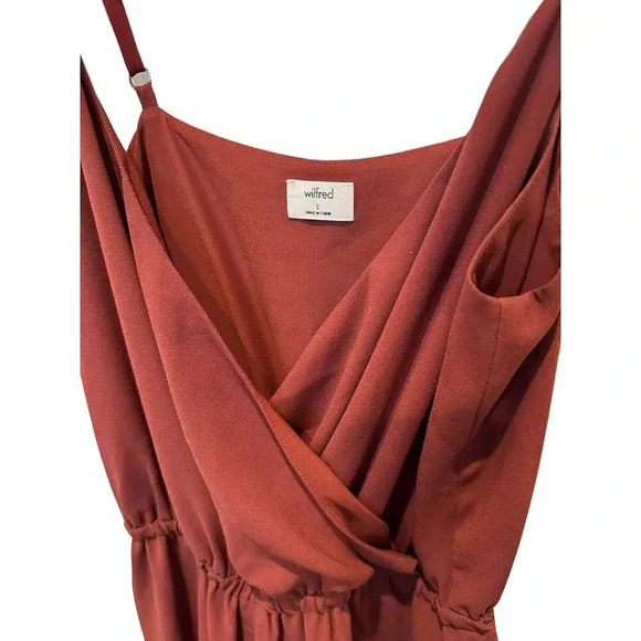 Wilfred Women's Maroon Sleeveless Shanghai Strap A-Line Midi Dress Size Small - Picture 6 of 7